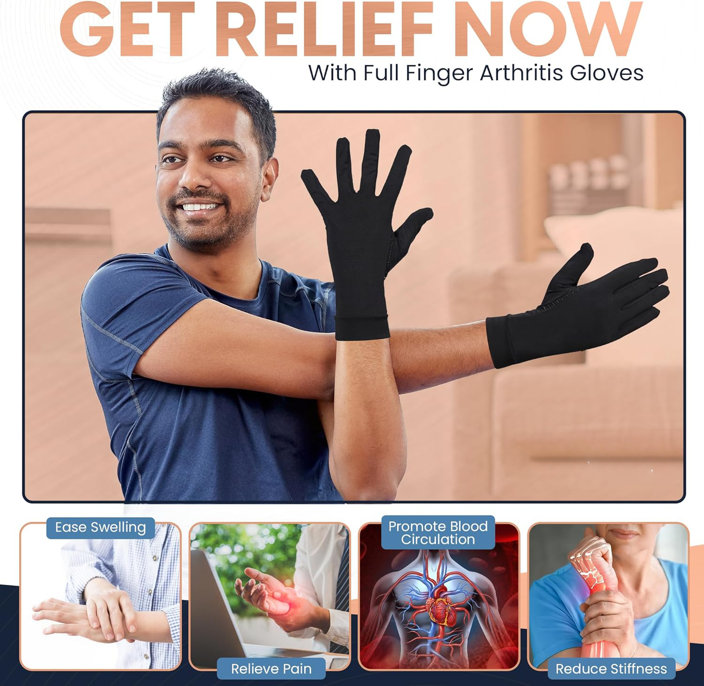 Luxora Compression Gloves for Arthritis Pain Relief