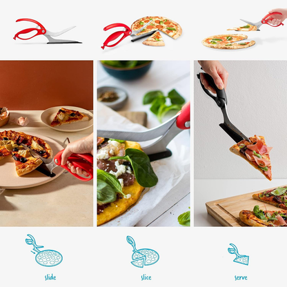 LuxRoyale Non-Stick Pizza Scissors with Protective Server