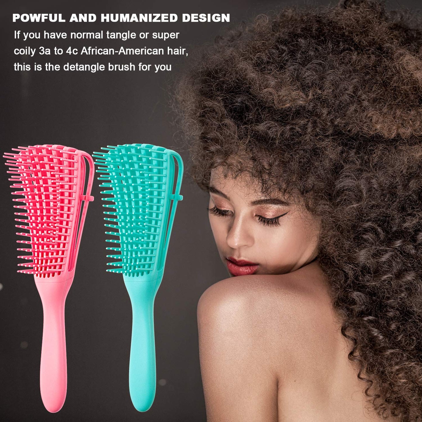 Luxora 2 Pieces Detangling Brush for Afro American Hair Textured 3a to 4c
