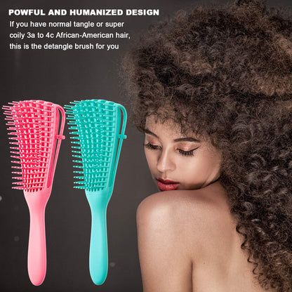 Luxora 2 Pieces Detangling Brush for Afro American Hair Textured 3a to 4c