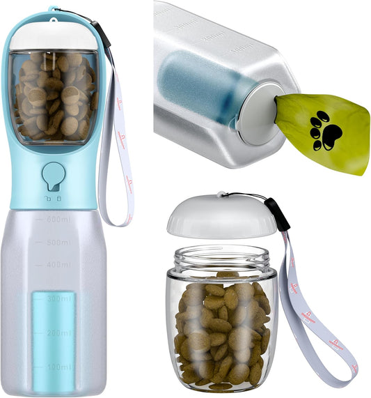 Luxora Dog Water Bottle With Food Container For Pets