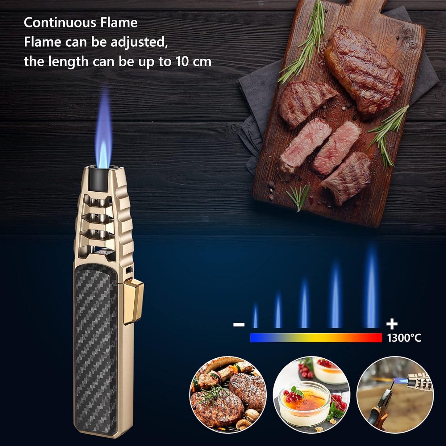 RoyaleGlow Windproof Torch Lighter with Adjustable Flame