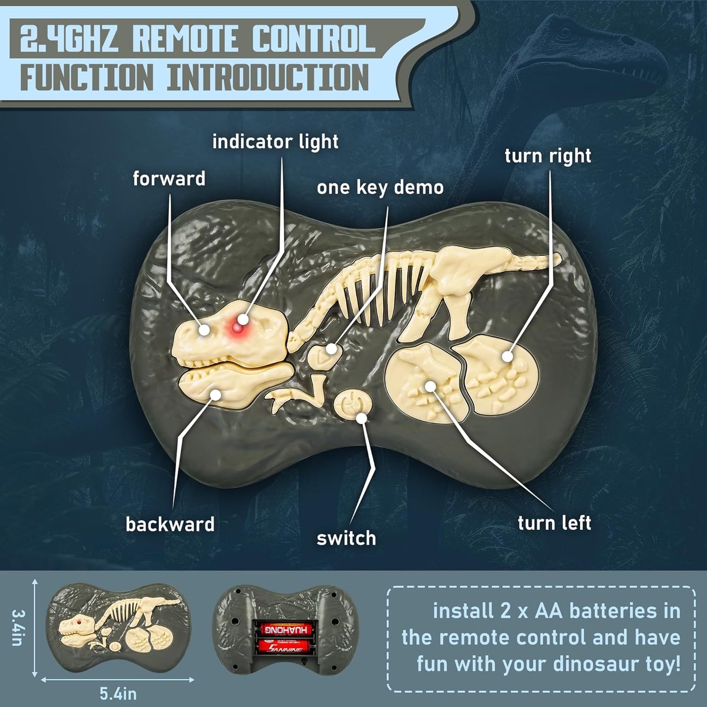 Royaleva Remote Control Dinosaur Raptor X for Kids