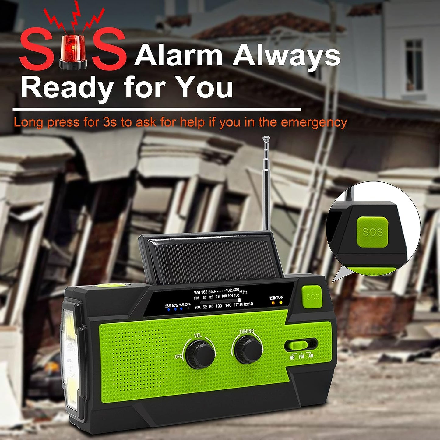 Royaleva Emergency Crank Weather Radio with Flashlight