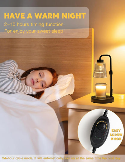 RoyaleGlow Dimmable Candle Lamp Warmer with Timer