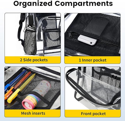 Royaleva Clear Backpack Heavy Duty for Secure Travel