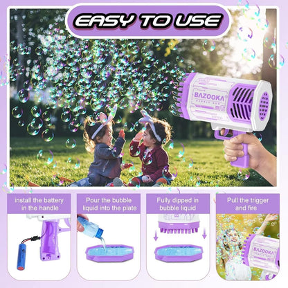 RoyaleGlow Bubble Gun Blaster Toy with LED Lights