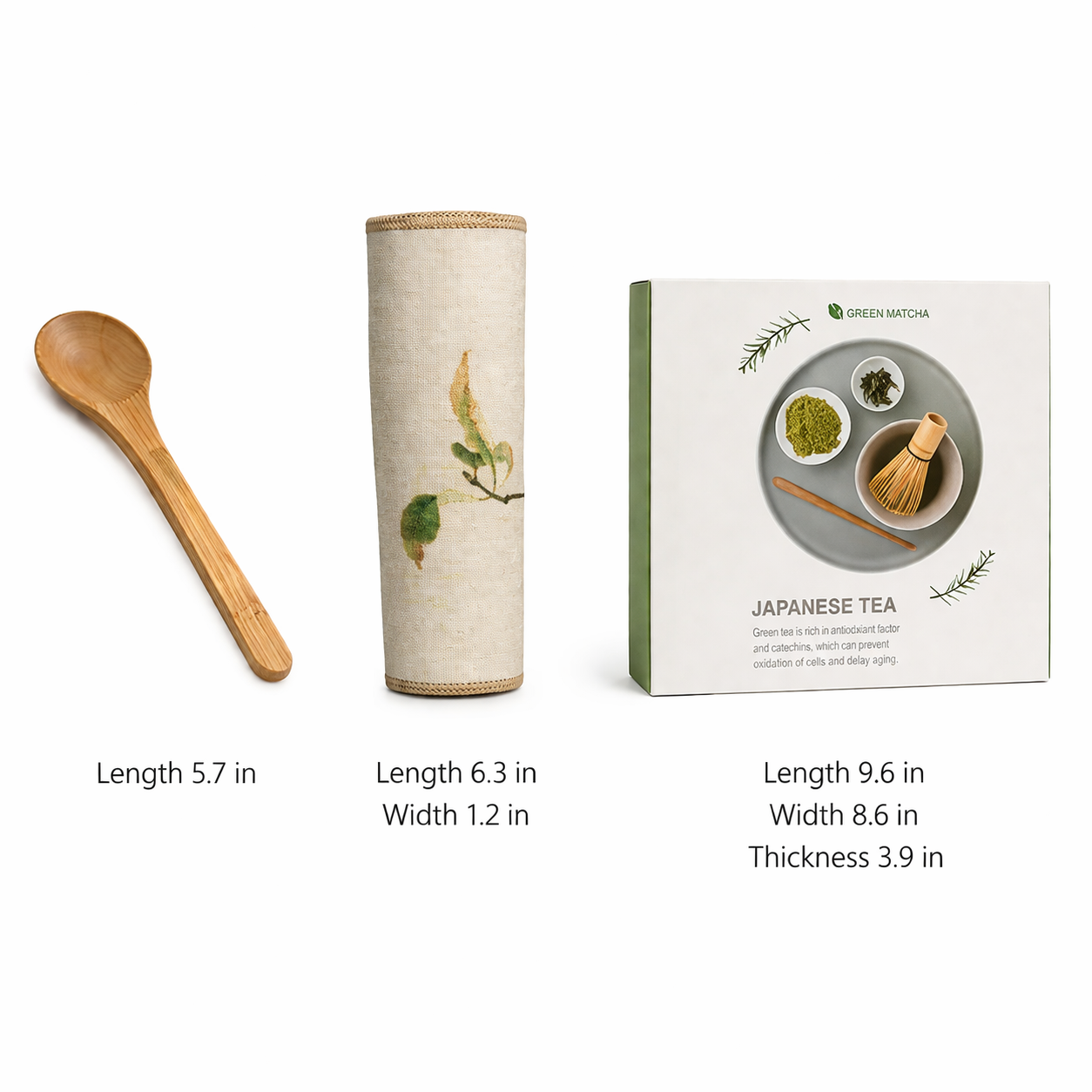 Royelux 4-Piece Ceramic Matcha Tea Set with Bamboo Whisk, Gift Box for Japanese Tea Ceremony