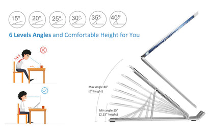 RoyaleGlow Foldable Portable Laptop Stand - Ergonomic Design