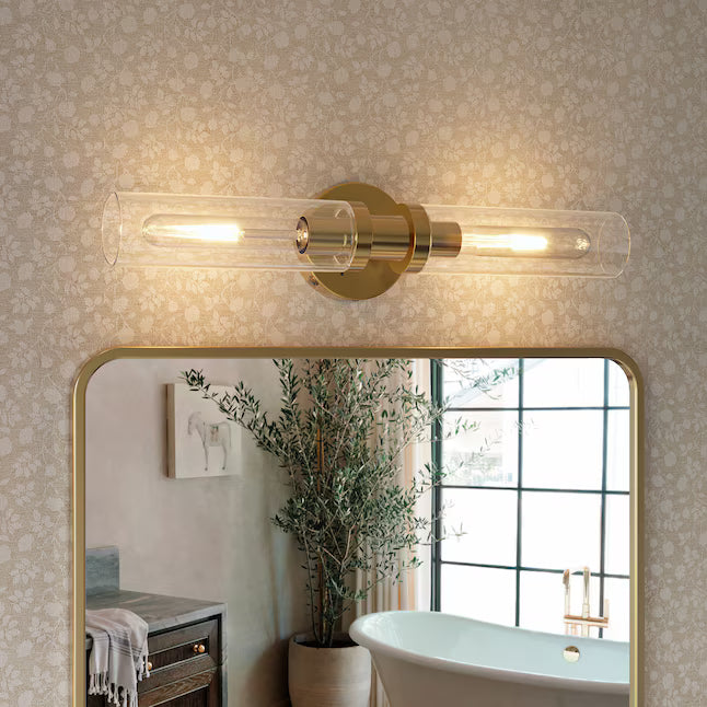 Royelux Modern Clear Glass LED Wall Sconce for Bathroom Vanity & Bedside