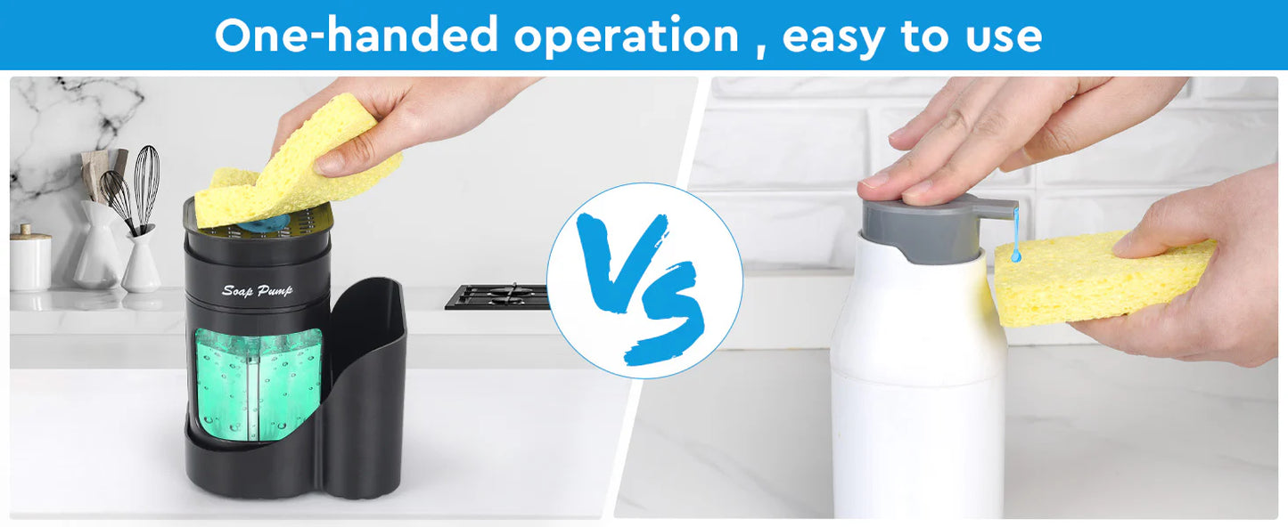Luxora Kitchen Dish Soap Dispenser with Sponge Holder