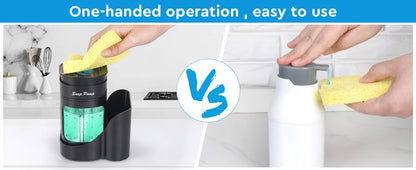 Luxora Kitchen Dish Soap Dispenser with Sponge Holder