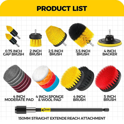 Royaleva Drill Brush Kit - 22 Piece Power Cleaning Set