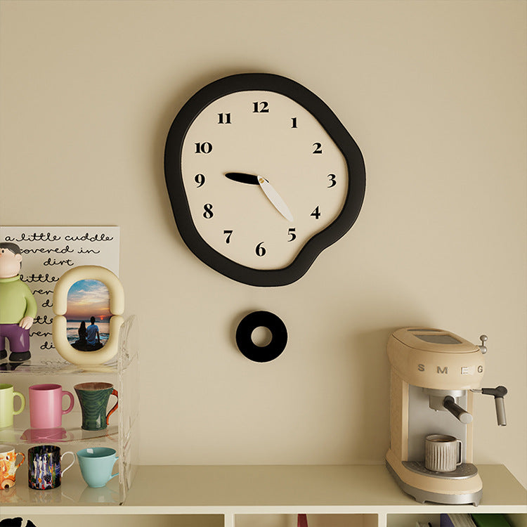 Lumora Luxury Sculpted Wall Clock, Abstract Melting Design