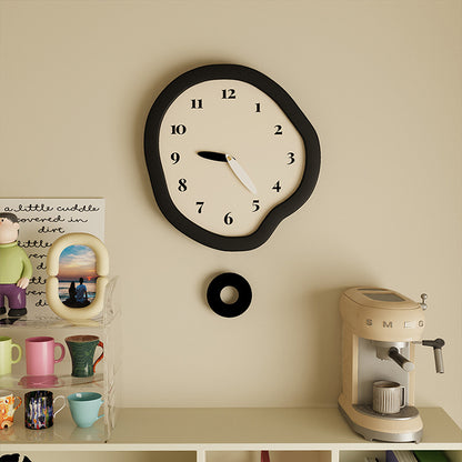 Lumora Luxury Sculpted Wall Clock, Abstract Melting Design