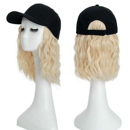 Royaleva Heat Resistant Synthetic Wavy Wig Extension Baseball Cap