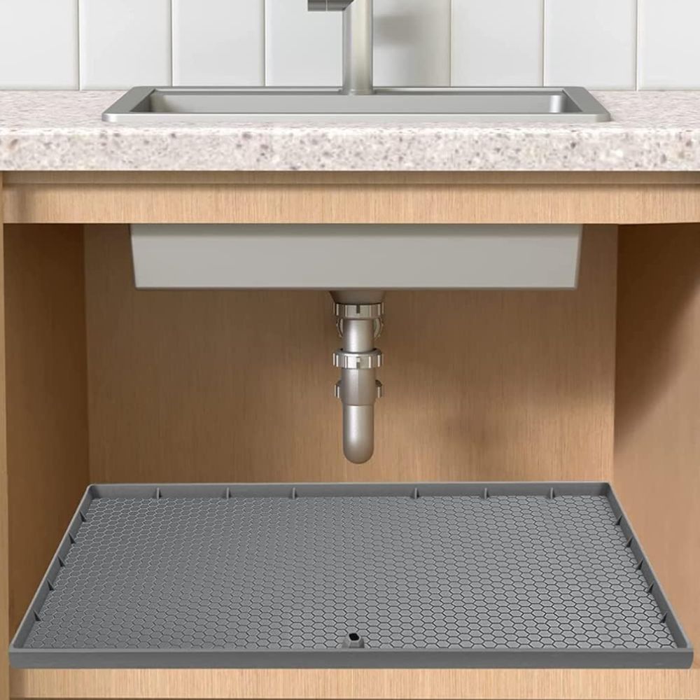 RoyaleGlow Large Under Kitchen Sink Mat Silicone Protective Liner