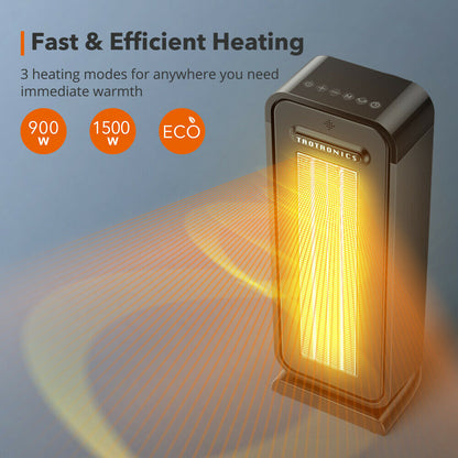 LuxRoyale Space Heater Indoor Portable Office Heater Adjustable Thermostat 1500W