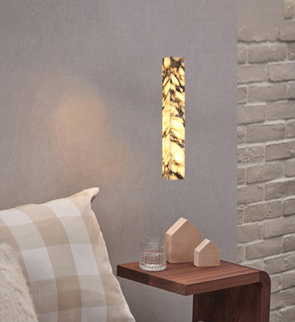 Royelux Marble & Aged Brass Wall Sconce | Modern Cloudstone 2-Light G9 Fixture