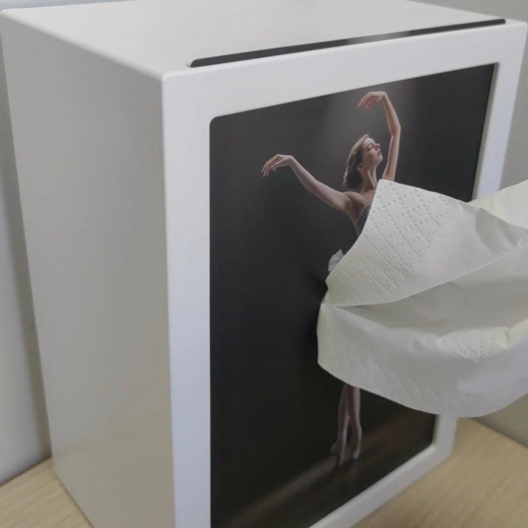 LuxRoyale Enchanting Ballerina Tissue Box with LED Light – Elegant Dance Illusion Decor-Royale Basic