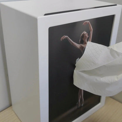 LuxRoyale Enchanting Ballerina Tissue Box with LED Light – Elegant Dance Illusion Decor-Royale Basic