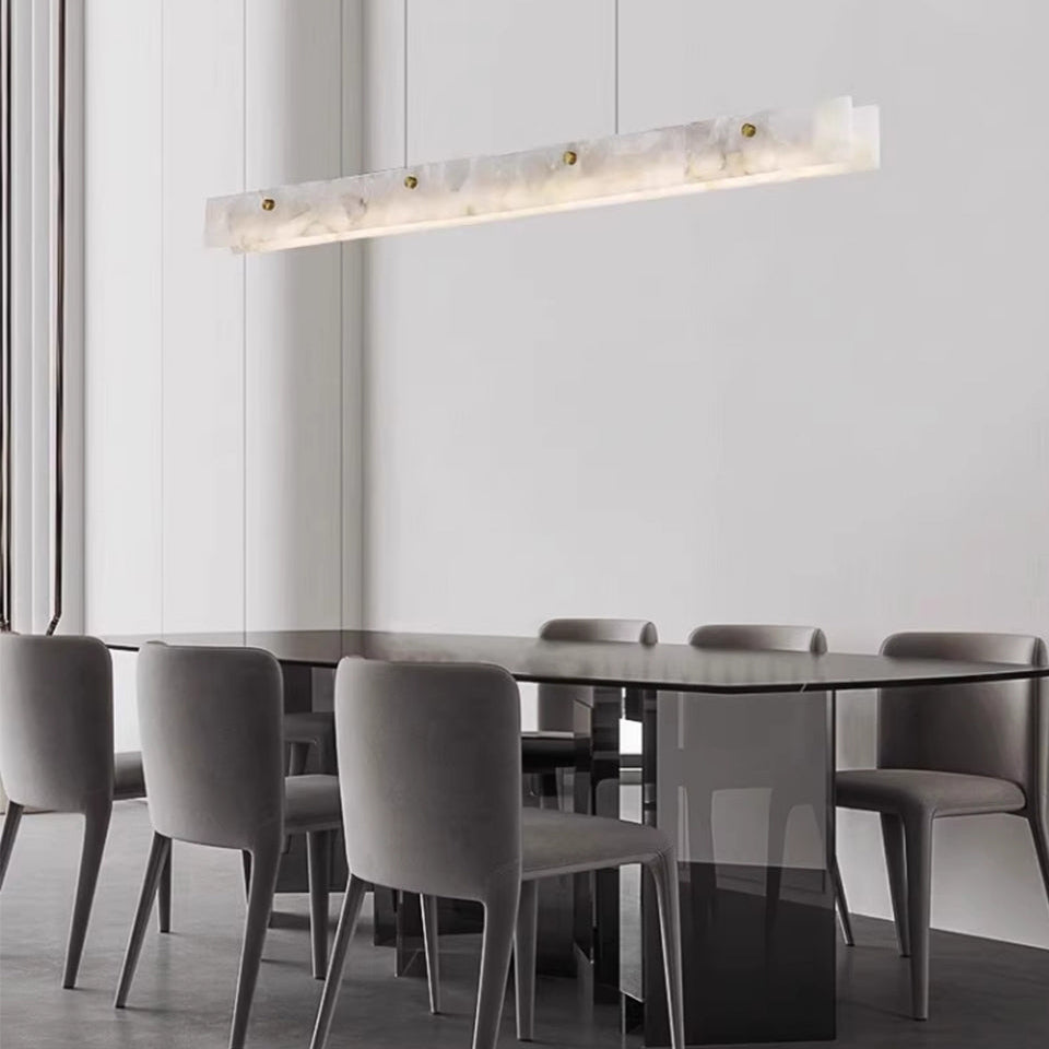 Royelux Modern Marble Linear Chandelier for Kitchen Island & Dining Room