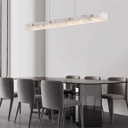 Royelux Modern Marble Linear Chandelier for Kitchen Island & Dining Room