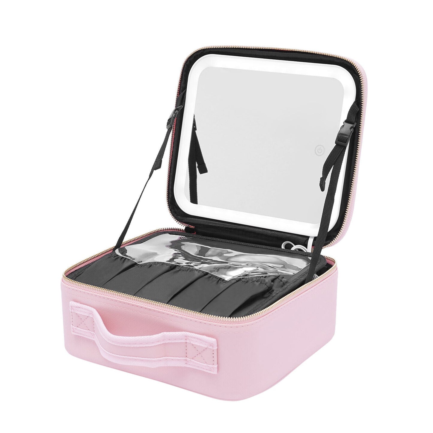 RoyaleGlow LED Makeup BAG with Mirror and Brush Compartment