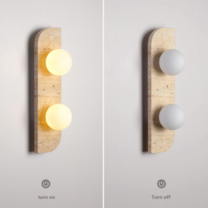 Royelux Natural Travertine Wall Sconce Modern Stone LED Wall Light