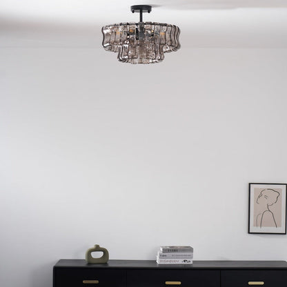 RoyaleGlow Murano Glass Semi Flush Mount Ceiling Light Fixture