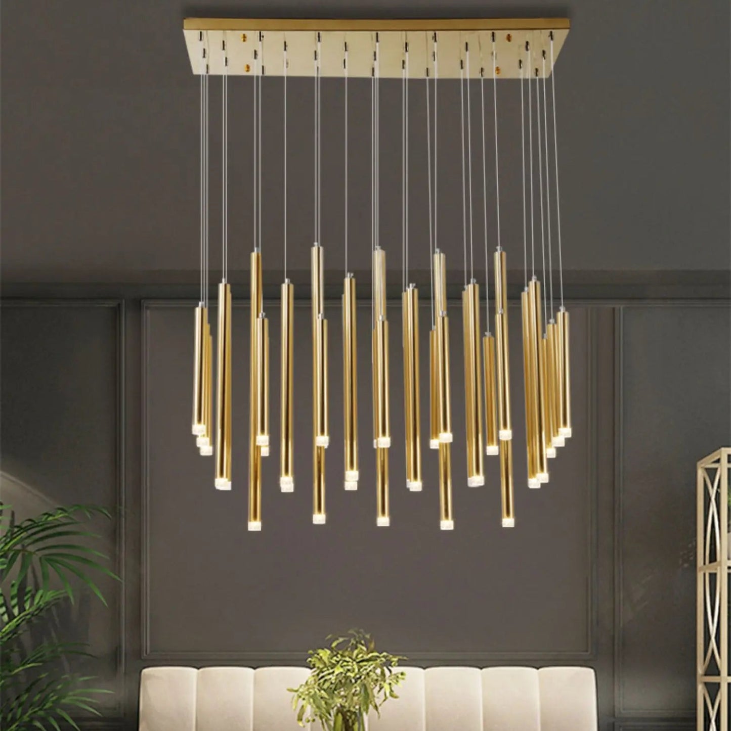 Royelux Modern LED Cascade Chandelier for Dining Room Table Lighting