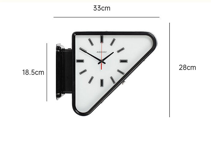 Royelux Modern Dual-Sided Geometric Metal Wall Clock | Premium Architectural Statement Decor