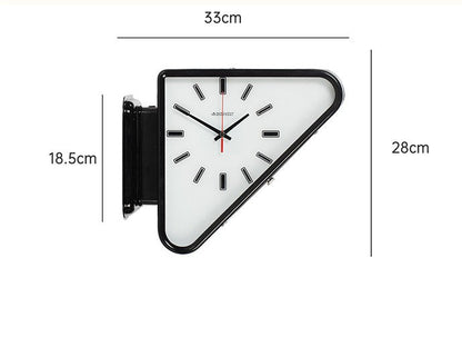 Royelux Modern Dual-Sided Geometric Metal Wall Clock | Premium Architectural Statement Decor