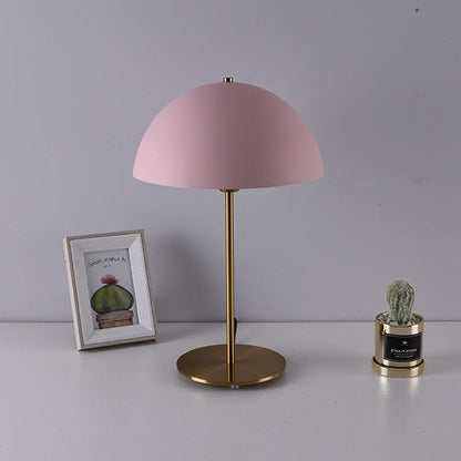 RoyaleGlow Mid-Century Modern Brass Dome Table Lamp for Bedroom & Living Room
