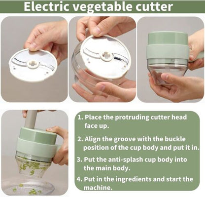 RoyaleGlow 4 In 1 Electric Food Cutter for Easy Meal Prep