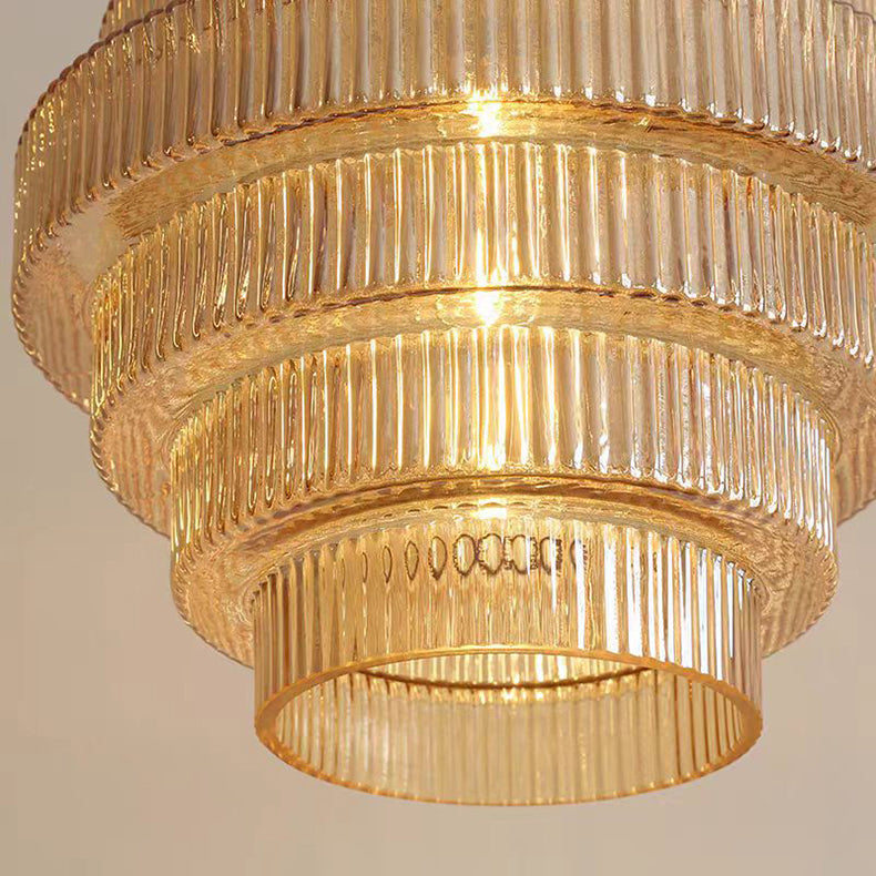 Royelux Tiered Glass Chandelier Pendant Light for Dining Room and Living Room