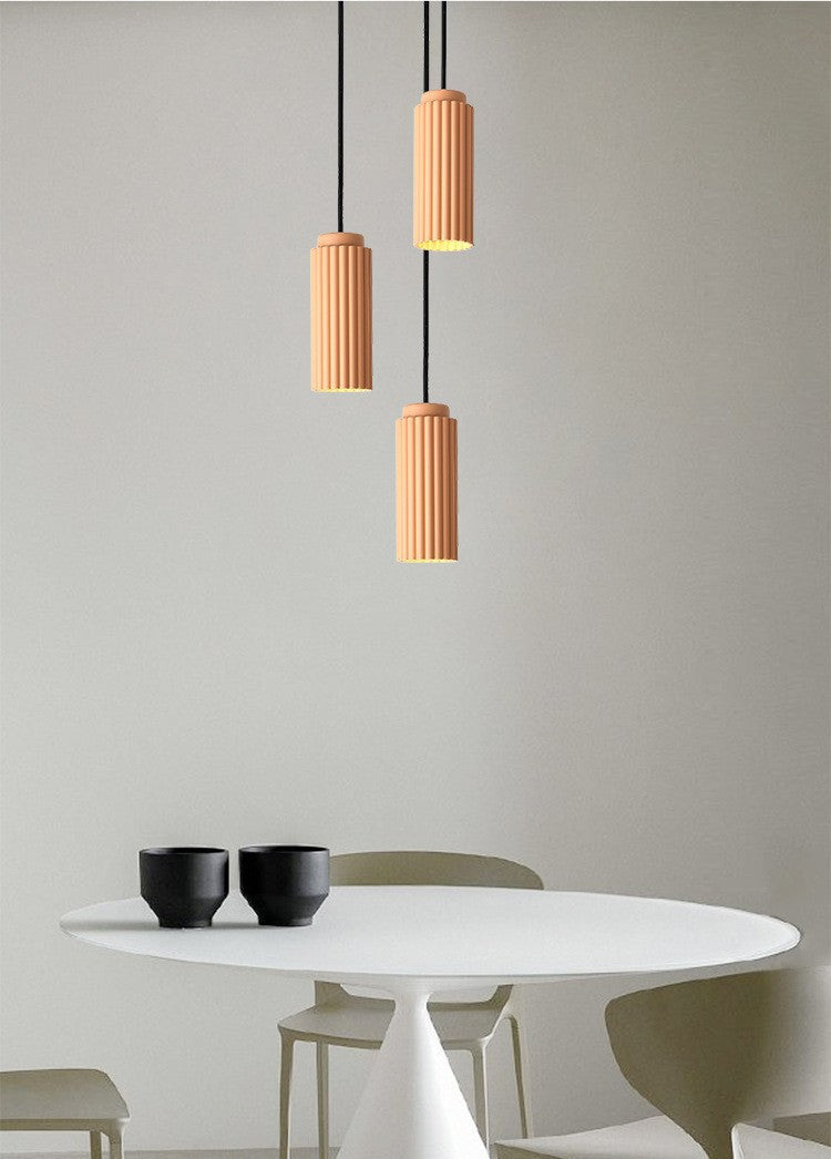 Royelux Fluted Matte White Pendant Light for Kitchen Island
