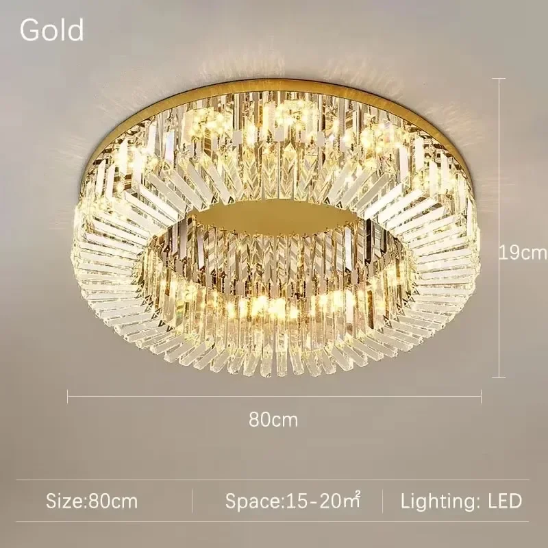 RoyaleGlow Luxury Crystal Ring Chandelier for Living Room & Dining Room Lighting
