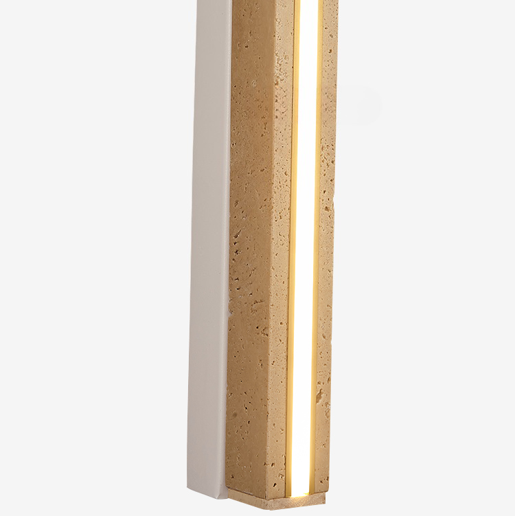 RoyaleGlow Dimmable LED Wall Sconce - Natural Yellow Travertine Wabi-Sabi Lighting