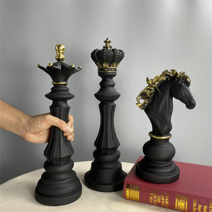 Royelux Modern Chess Statues - King, Queen & Knight Home Decor