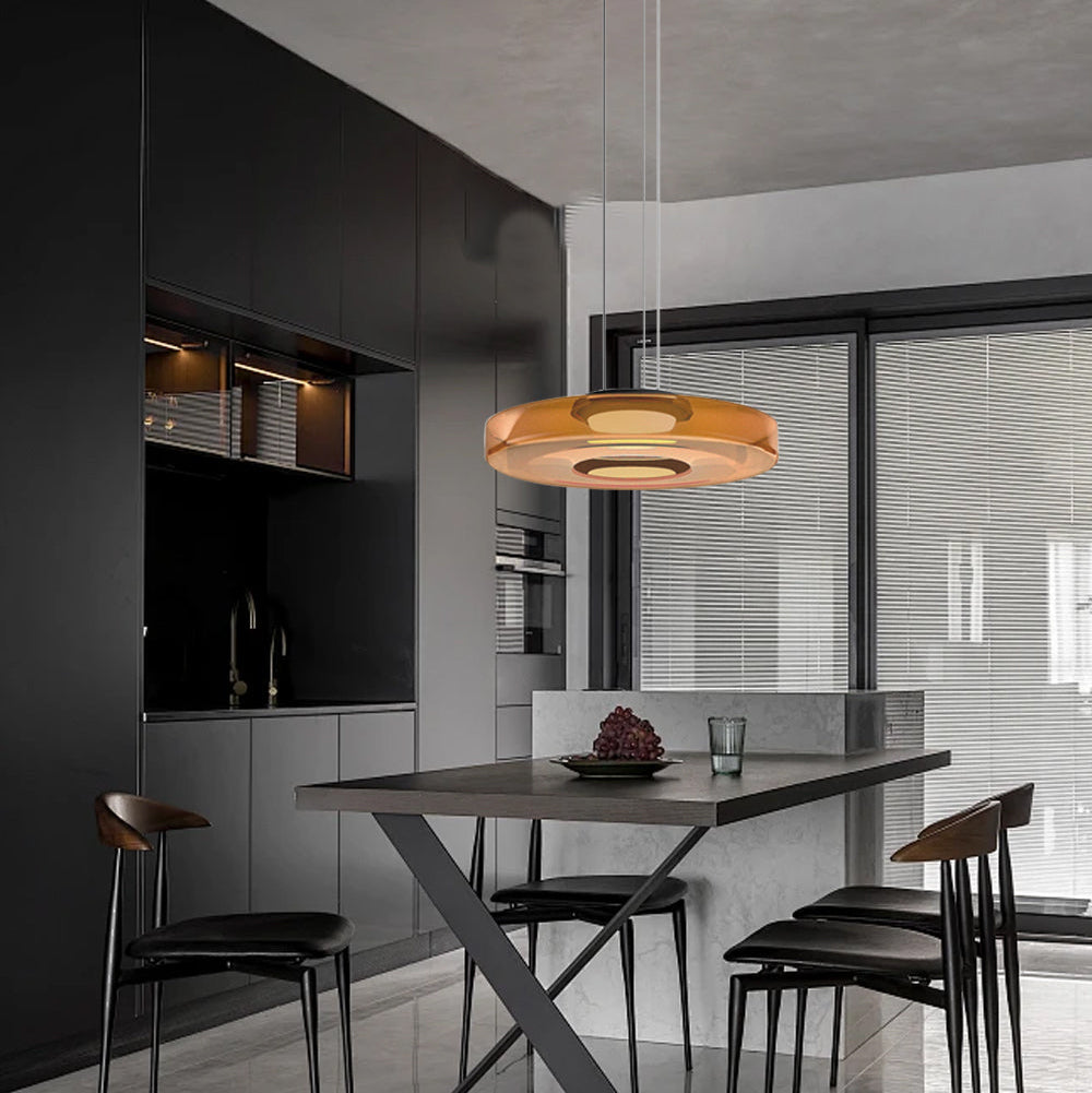 Lumora Glass Pendant Light Modern Bauhaus Inspired Ceiling Fixture For Kitchen, Living Room