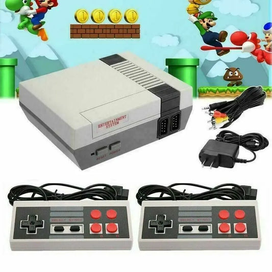 Retro Gaming Console With 600 Built-In Classic 8-Bit Games Dual Wired Controllers AV Output Plug-And-Play Design Compatible With NES Style TV Systems AC Powered Vintage Video Game System For Kids And Adults
