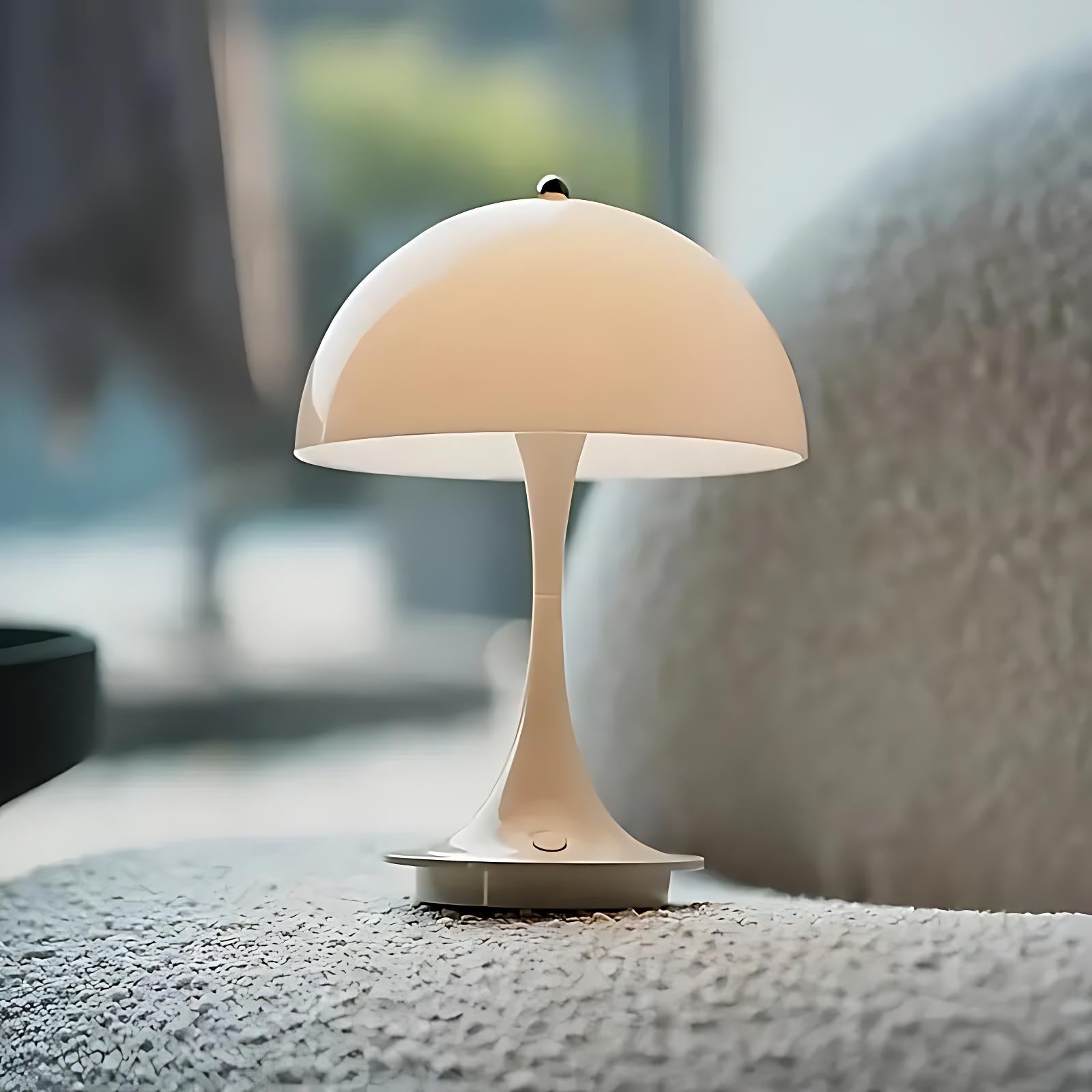 RoyaleGlow Bauhaus Mushroom Lamp – Rechargeable, Elegant & Touch-Controlled