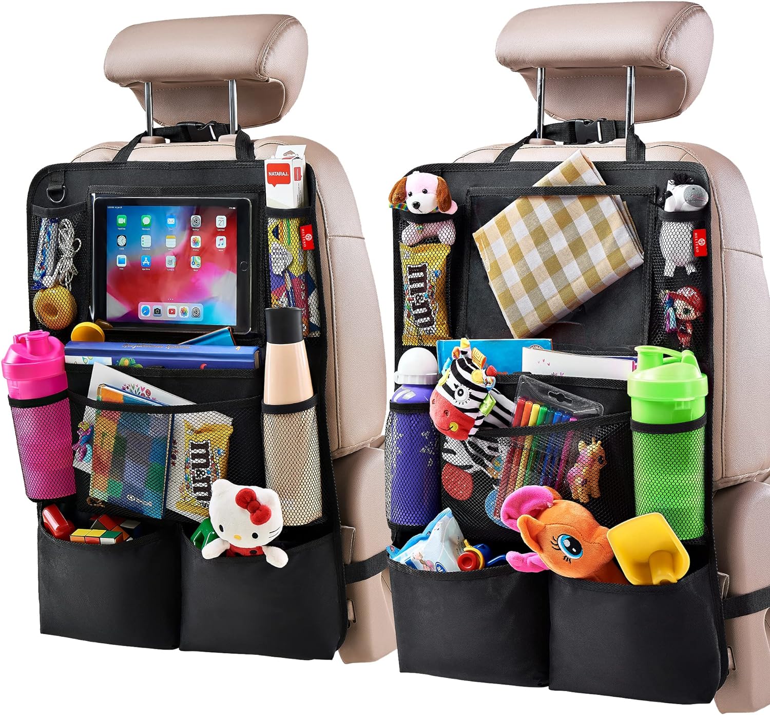 Luxora 2-Pack Car Backseat Organizer with Tablet Holder