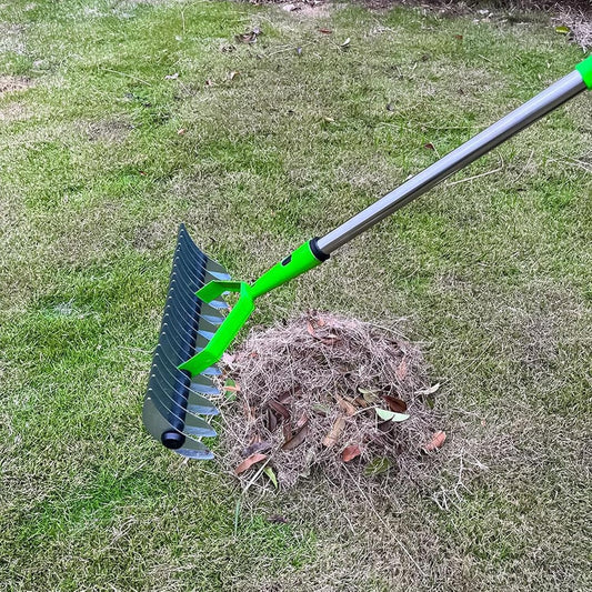 Luxora Long Reach Thatch Rake for Dethatching Dead Grass