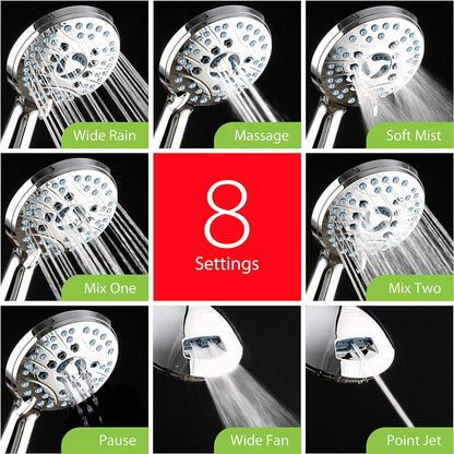 Luxora Adjustable Pressure Handheld Shower Head With A Hose
