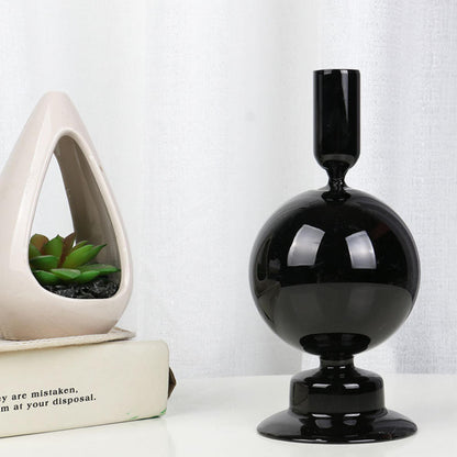 Royaleva Handmade Glass Candle Holders - Elegant Decorative Accent Pieces