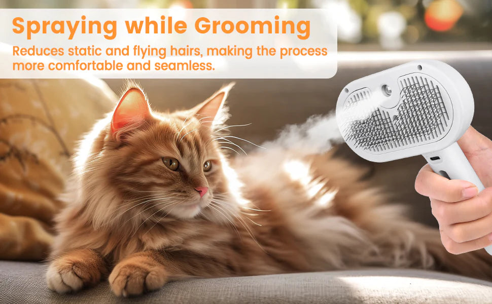 Royaleva Cat And Dog Steam Brush for Easy Grooming