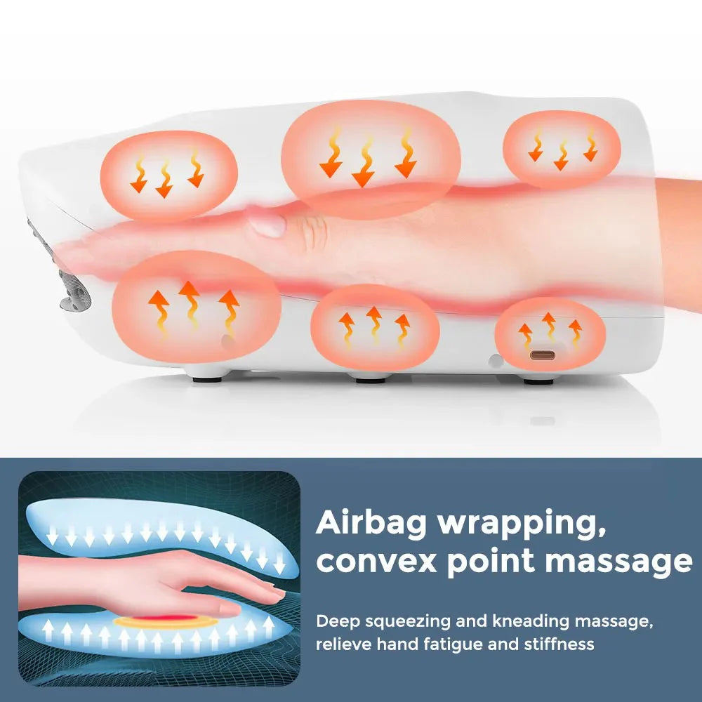 RoyaleGlow Hand Massager with Heat and Airbag Therapy