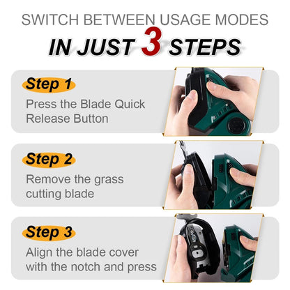 Royaleva Cordless Hedge Trimmer 2-in-1 with Dual Battery